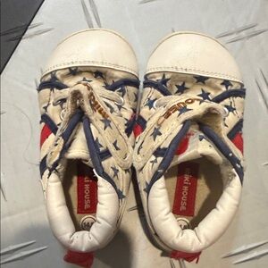 Starry Kids Sneakers - White, Blue, and Red